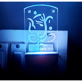 MultiColor acrylic and plastic Ganesha night lamp, laser-engraved 3D illusion design, ideal for living room, bedroom decor